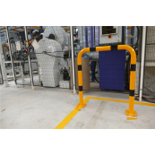 Anti-nudge hoop | removable | steel tube  76 mm | yellow / black | total width: 750 mm | height above ground: 1150 mm